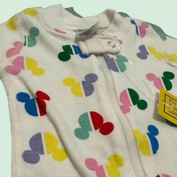 New With Partial Tag Hanna Andersson Disney Mickey Mouse Infant Pajamas 0-3 Mon - Picture 4 of 5